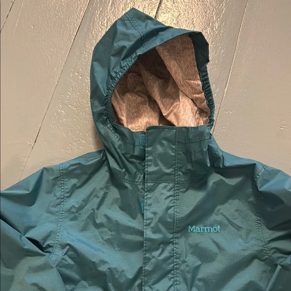 Marmot Kids rain Jacket turquoise size small - Picture 2 of 9